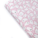 Pink Boo Ghost Premium Faux Leather Fabric Sheets - Eliza Henri