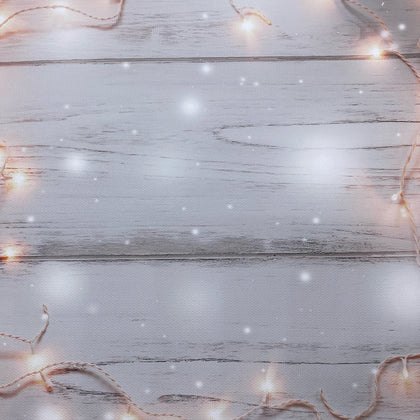 Festive Fairy Lights plus Sparkle Wood Effect Canvas Photography Background