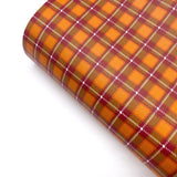 Pumpkin Tartan Premium Faux Leather Fabric Sheets