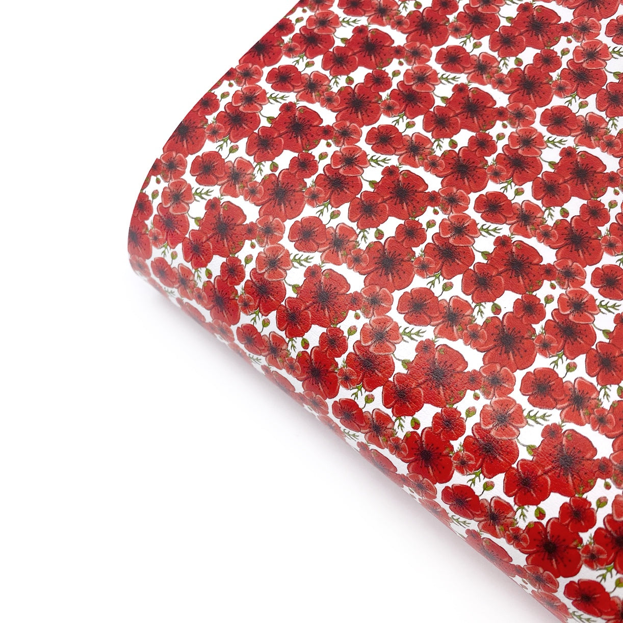 Poppy Fields Premium Faux Leather Fabric Sheets - Eliza Henri