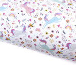 Floral Rainbow Unicorns Lux Premium Canvas Bow Fabrics - Eliza Henri