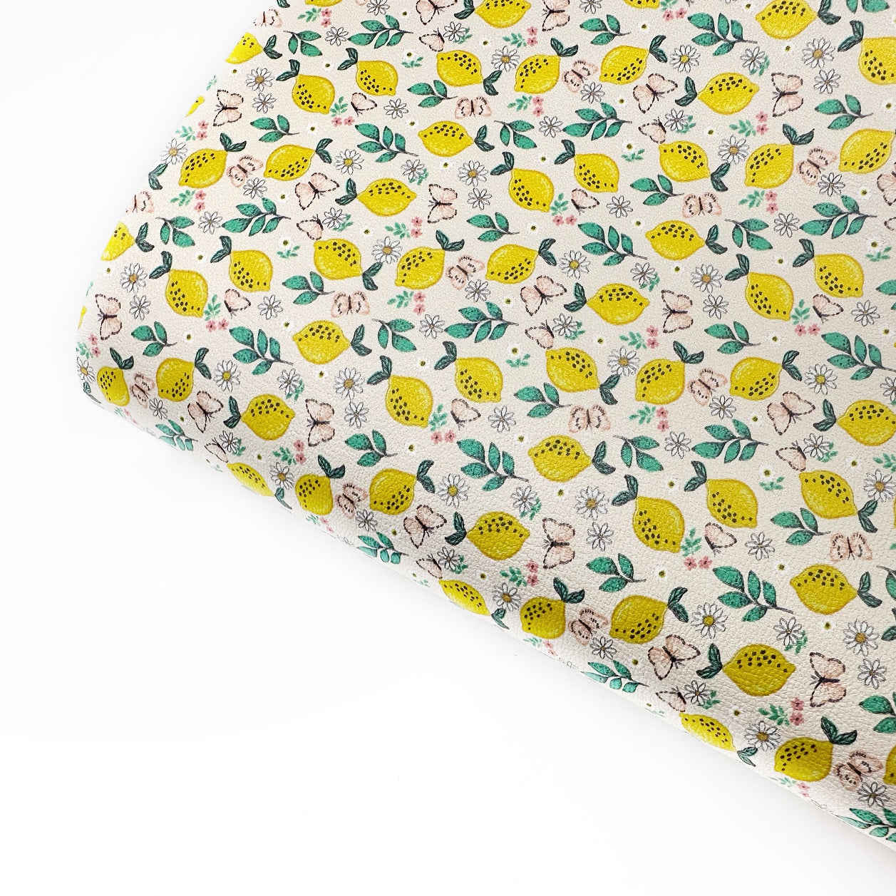 Lemons & Butterflies Premium Faux Leather Fabric Sheets - Eliza Henri