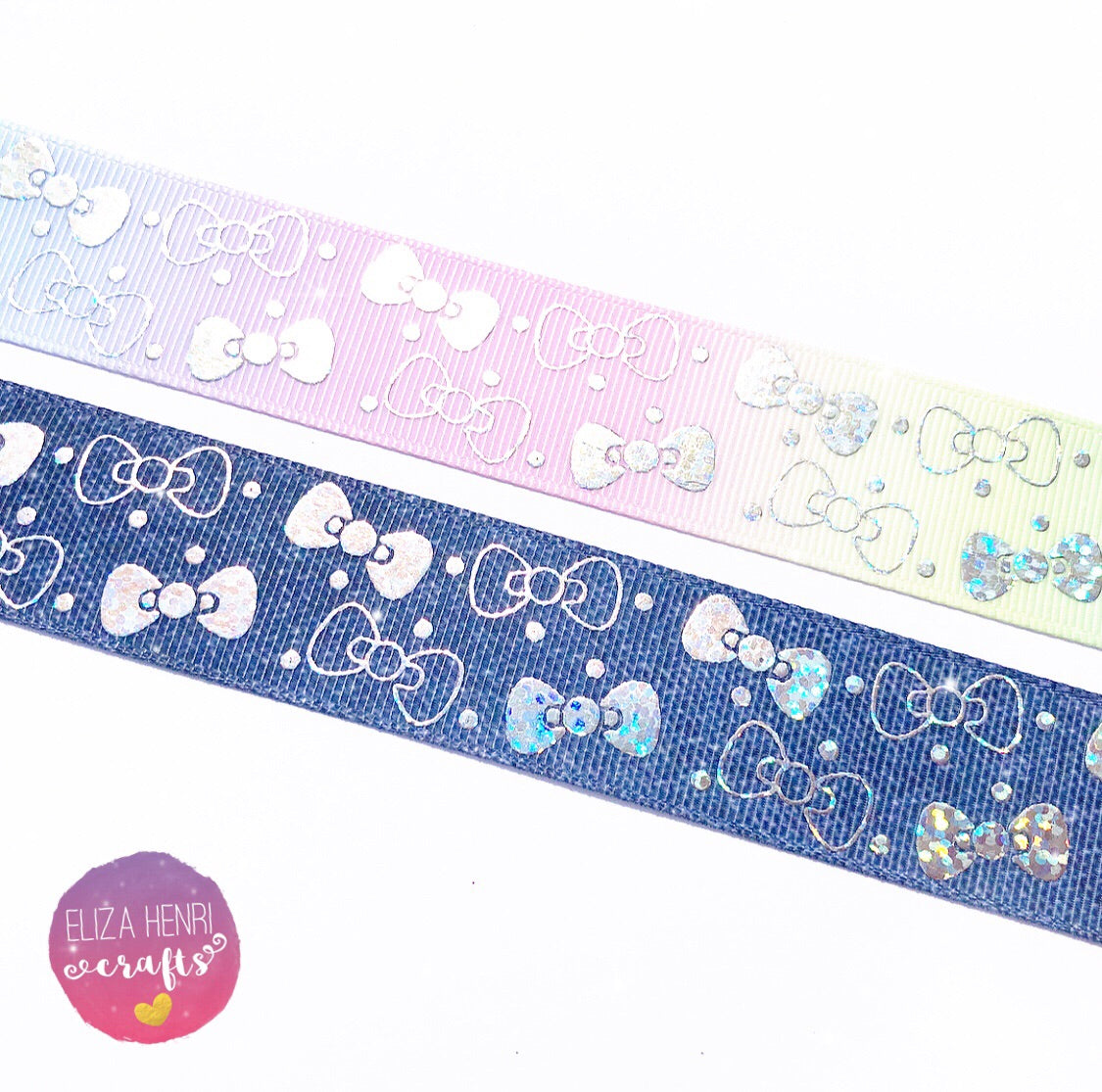 New Holographic Bow Grosgrain Ribbon 25mm - Eliza Henri