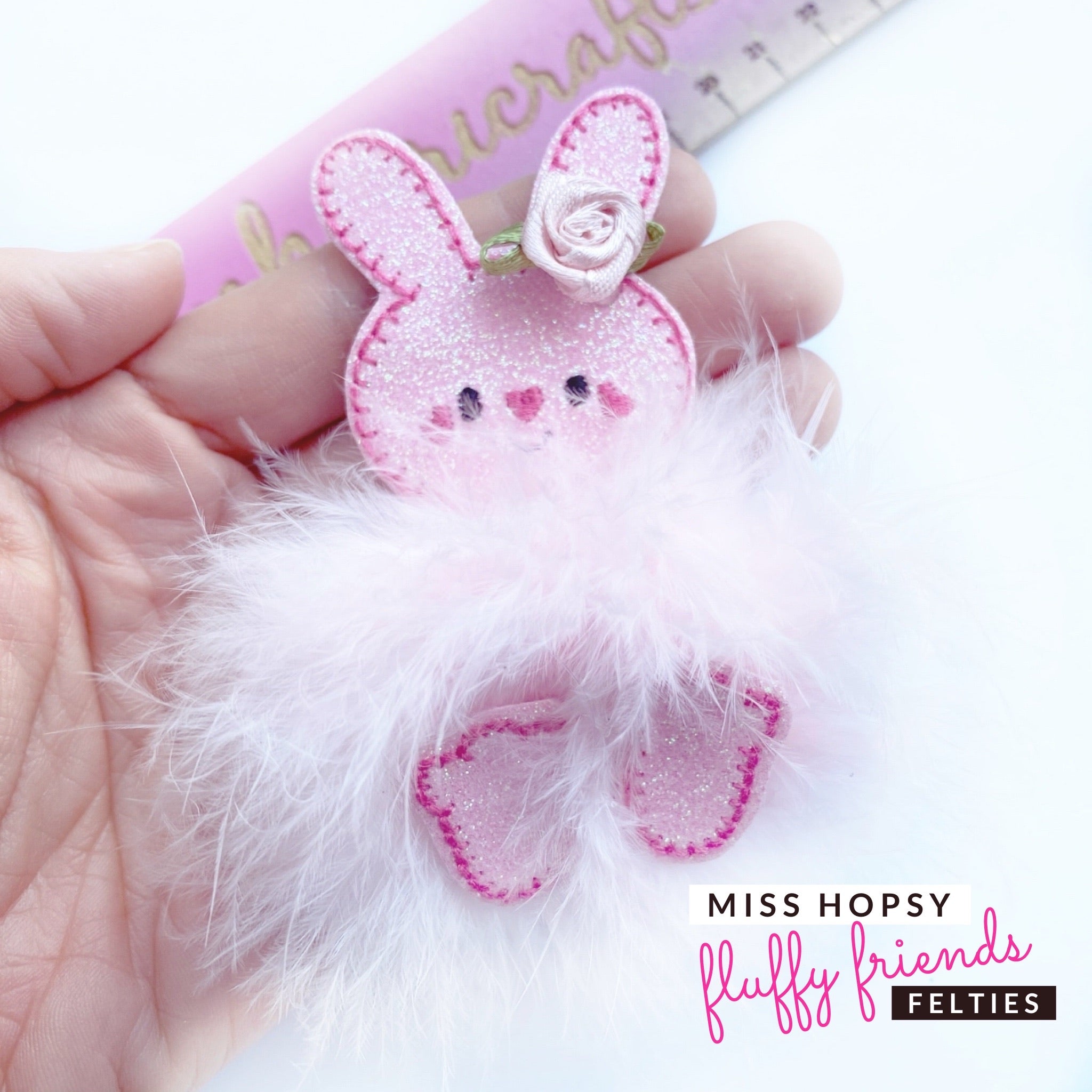 Miss Hopsy Bunny- Fluffy Fur Baby Felties - Eliza Henri