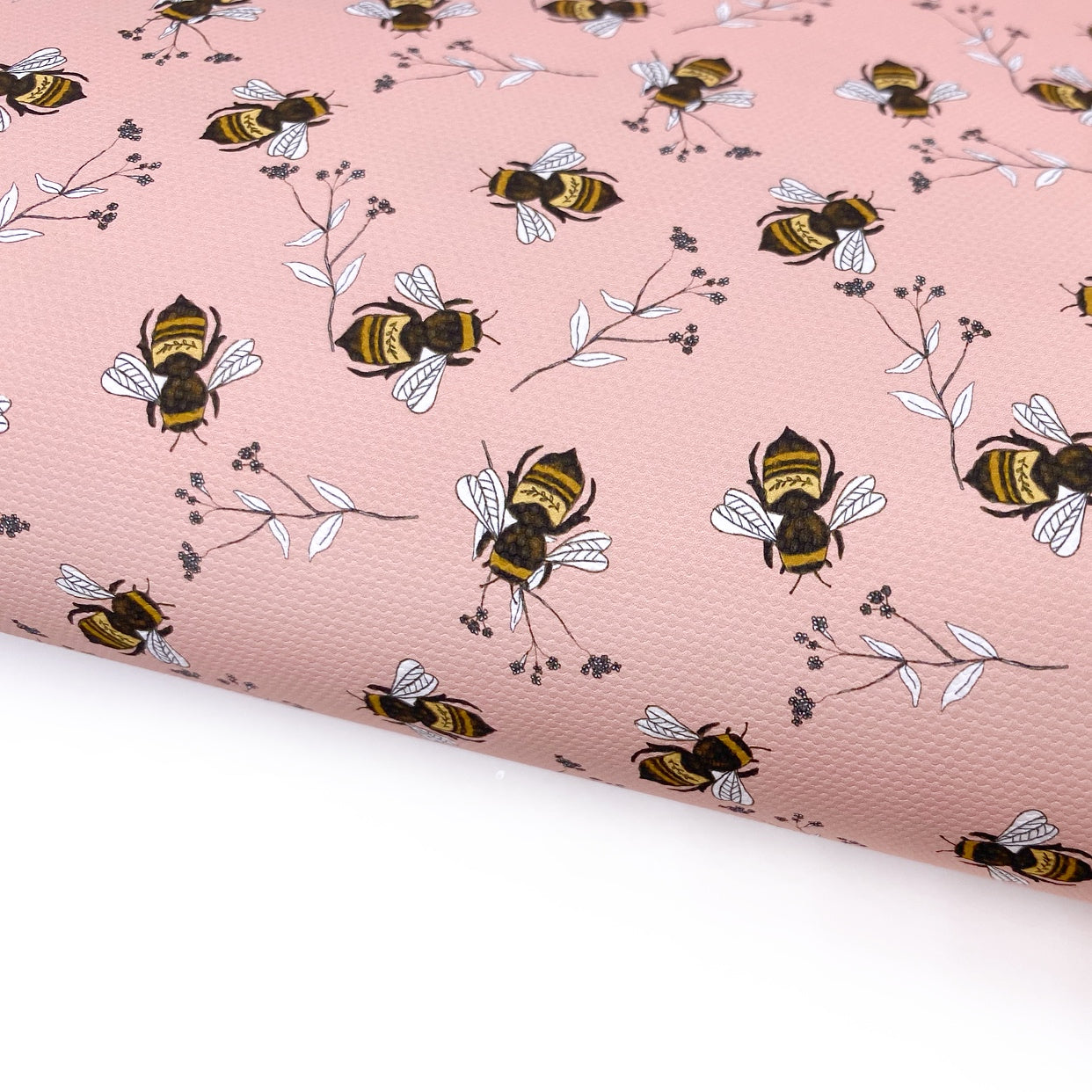Coral Honey Bees Classic Lux Premium Printed Bow Fabric - Eliza Henri