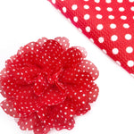 Red & White Frilly Polka Dot Chiffon Posies Flowers - Eliza Henri
