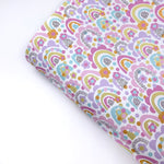 Flower Power Rainbows Premium Faux Leather Fabric Sheets - Eliza Henri