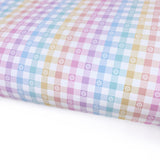 Pastel Rainbow Flower Gingham Lux Premium Printed Bow Fabrics