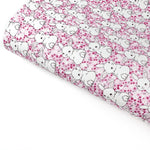 Ditsy Pink Bunny Tails Premium Faux Leather Fabric Sheets - Eliza Henri