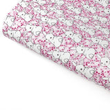 Ditsy Pink Bunny Tails Premium Faux Leather Fabric Sheets - Eliza Henri