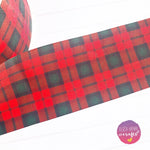 Red, Black & Green Tartan Grosgrain Ribbon 2'' or 3'' - Eliza Henri