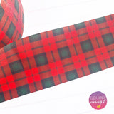 Red, Black & Green Tartan Grosgrain Ribbon 2'' or 3'' - Eliza Henri