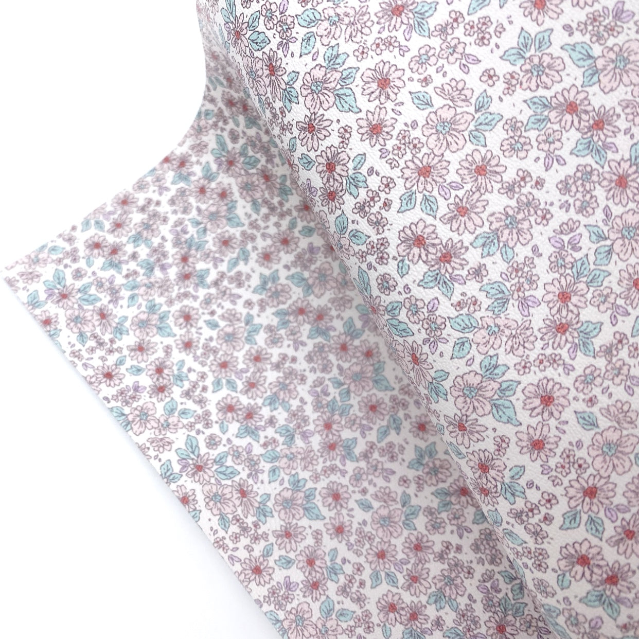 Ditsy Peachy Blooms Premium Faux Leather Fabric Sheets - Eliza Henri