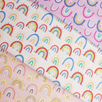 Peach Rainbow Doodles Cotton Jersey - Eliza Henri