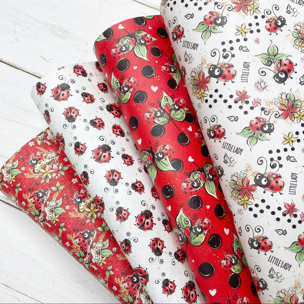 Ladybug Premium Faux Leather Fabric Sheet Set - Eliza Henri