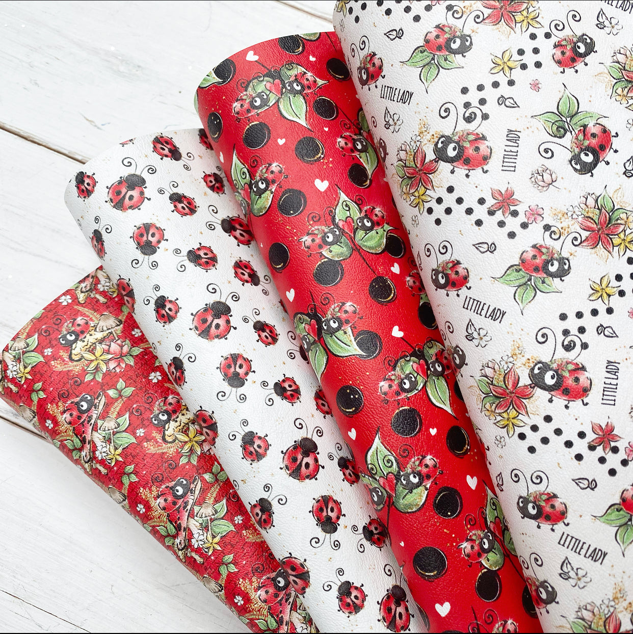 Ladybug Premium Faux Leather Fabric Sheet Set - Eliza Henri
