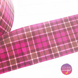 Pink, Black & Brown Tartan Grosgrain Ribbon 2'' or 3'' - Eliza Henri