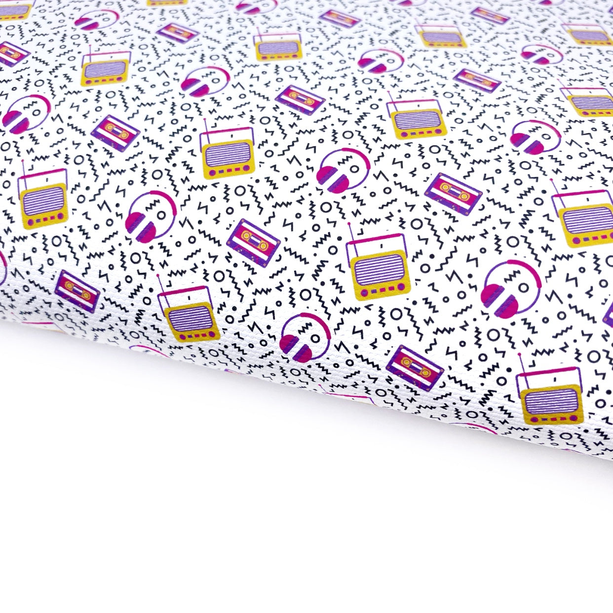 Ear Phones & Beat Box Retro Lux Premium Printed Bow Fabric - Eliza Henri