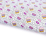 Ear Phones & Beat Box Retro Lux Premium Printed Bow Fabric - Eliza Henri
