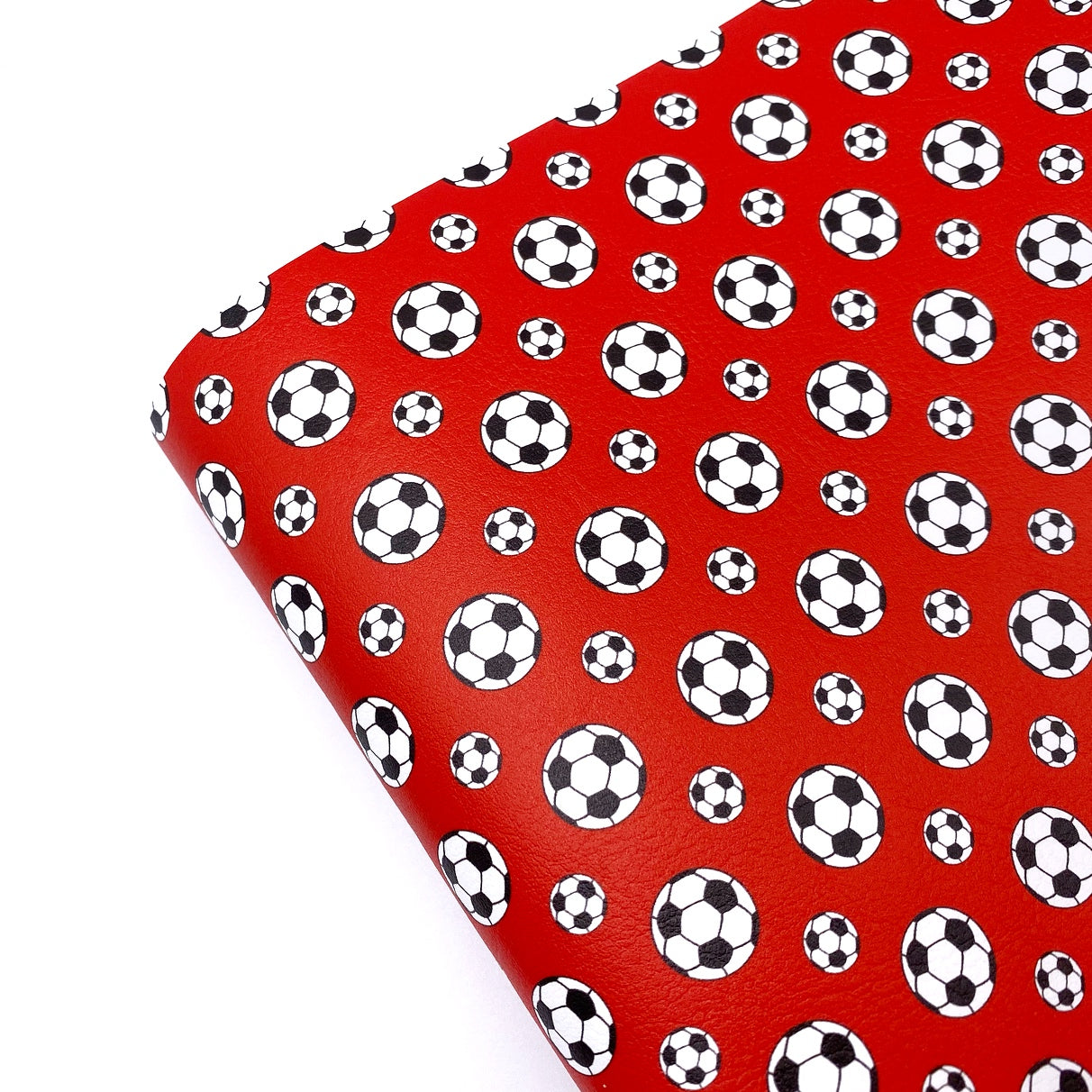Footballer Red Premium Faux Leather Fabric Sheets - Eliza Henri