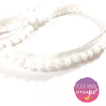 Pure White Mini Pom Pom Trim - Eliza Henri Craft Supply