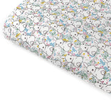 Ditsy White Bunny Tails Premium Faux Leather Fabric Sheets