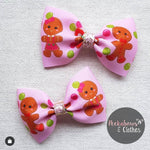 Pink Gingerbread Friends Grosgrain Ribbon 2'' or 3'' - Eliza Henri