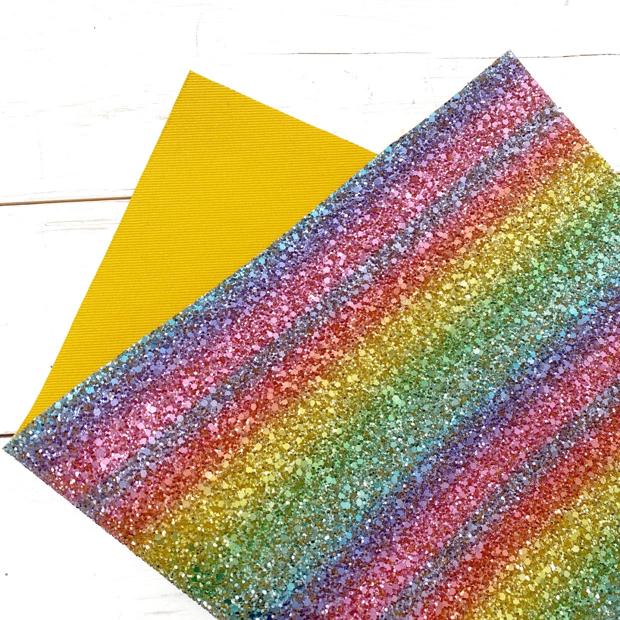 Singing a Rainbow Gold Lux Premium Chunky Glitter Fabric - Eliza Henri