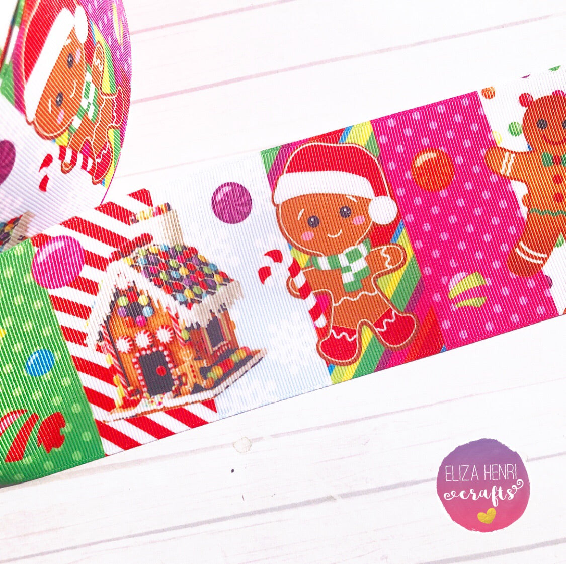 Gingerbread Stripe Grosgrain Ribbon 1'', 2'' or 3'' - Eliza Henri