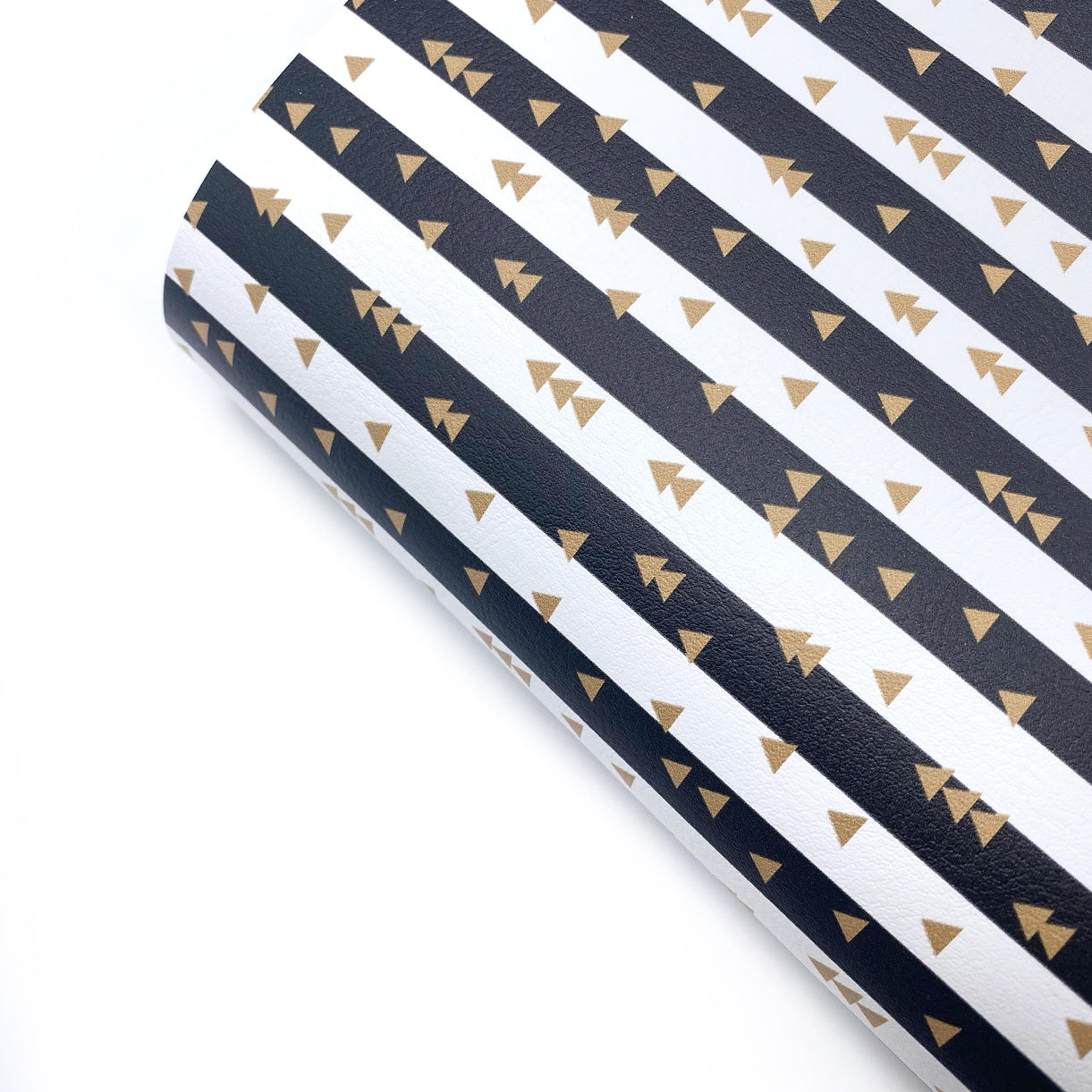 Mono Golden Christmas Tree Stripe Premium Faux Leather Fabric Sheets - Eliza Henri