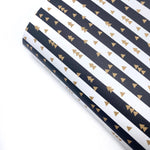 Mono Golden Christmas Tree Stripe Premium Faux Leather Fabric Sheets - Eliza Henri