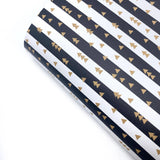 Mono Golden Christmas Tree Stripe Premium Faux Leather Fabric Sheets - Eliza Henri