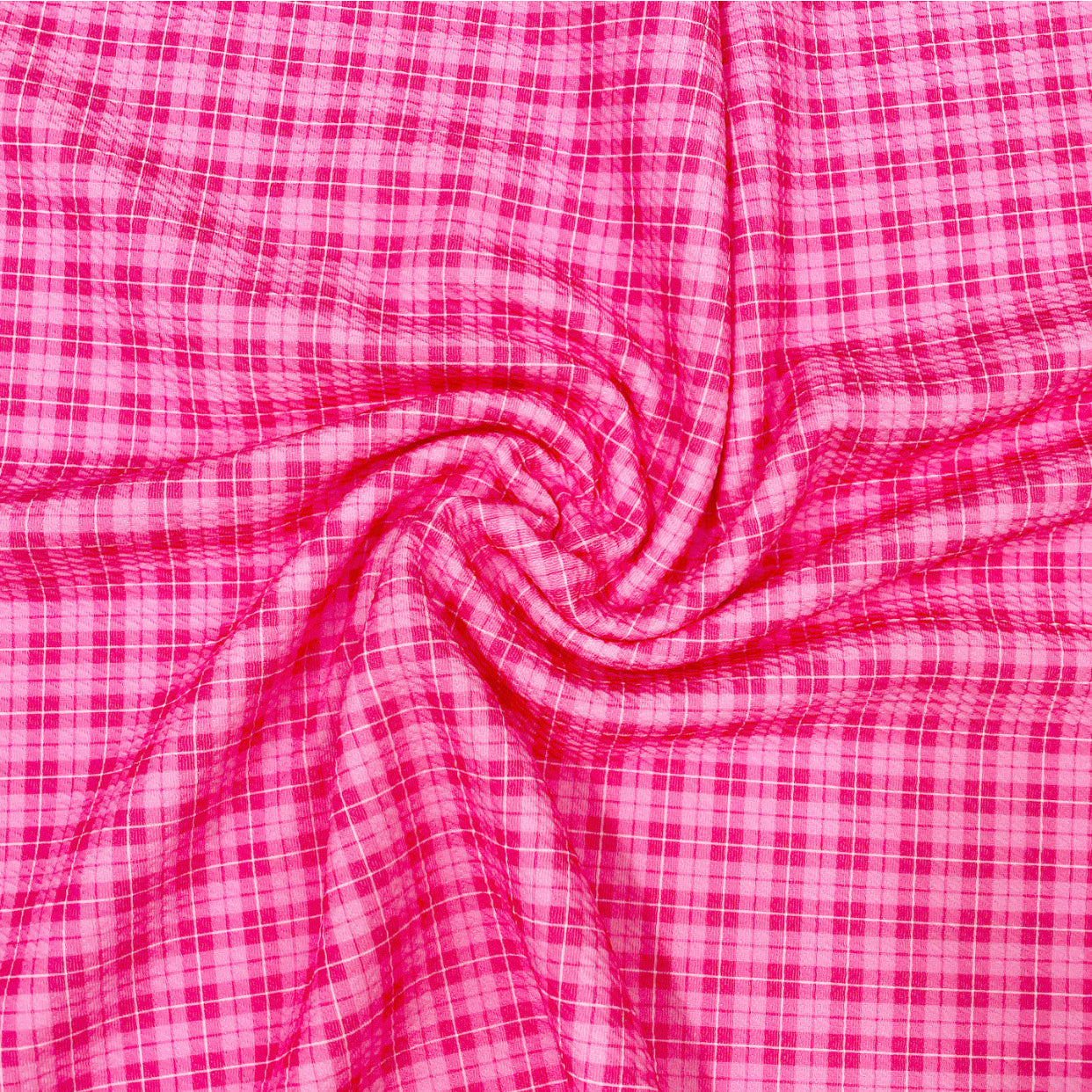 Pink & Fuchsia Tartan Premium Print Bullet Fabric - Eliza Henri