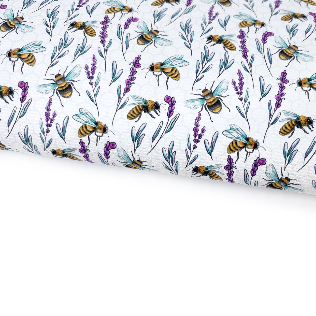 Lavender Bees Lux Premium Printed Bow Fabric - Eliza Henri