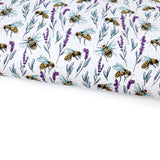 Lavender Bees Lux Premium Printed Bow Fabric - Eliza Henri