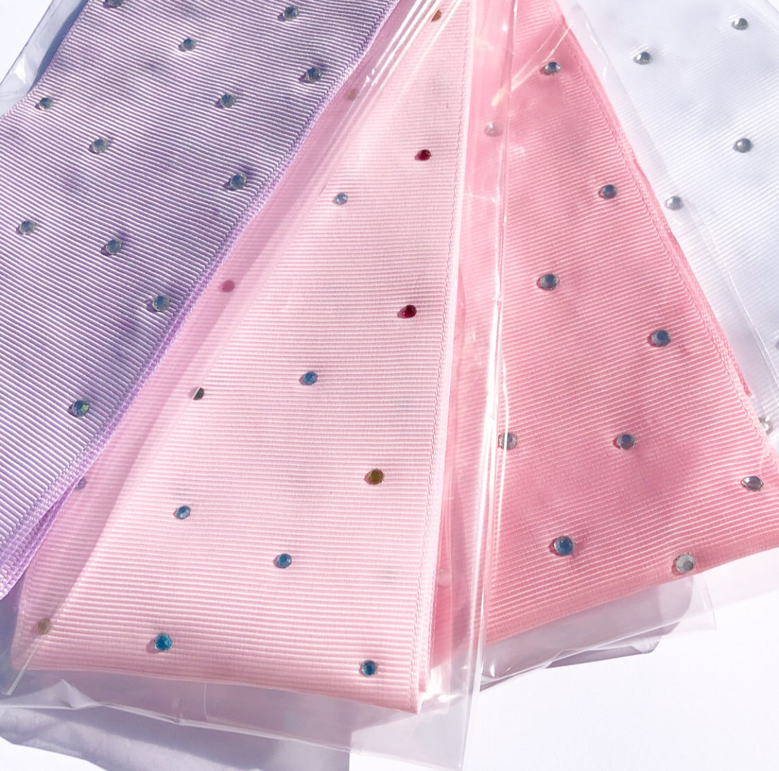 Diamonte Plain Colour Grosgrain Ribbons 3'' - Eliza Henri