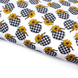 Checked Sunflower Pumpkins Lux Premium Canvas Bow Fabrics - Eliza Henri