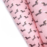 Mini Pink Sausage Dogs Premium Faux Leather Fabric Sheets - Eliza Henri