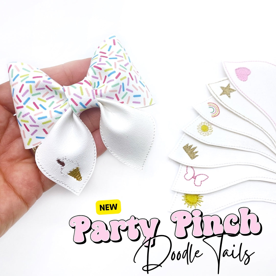 EH Party Pinch Faux Leather Doodle Tails- DIY Bow Tails 3.5” - Eliza Henri