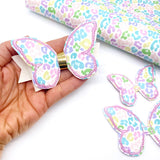 2-in-1 Bow Toppers & Tails- Pastel Leopard Butterfly Bow Felties - Eliza Henri