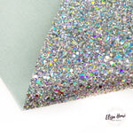 Silver Studded Disco Ball Lux Premium Chunky Glitter Fabric - Eliza Henri