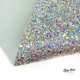 Silver Studded Disco Ball Lux Premium Chunky Glitter Fabric - Eliza Henri