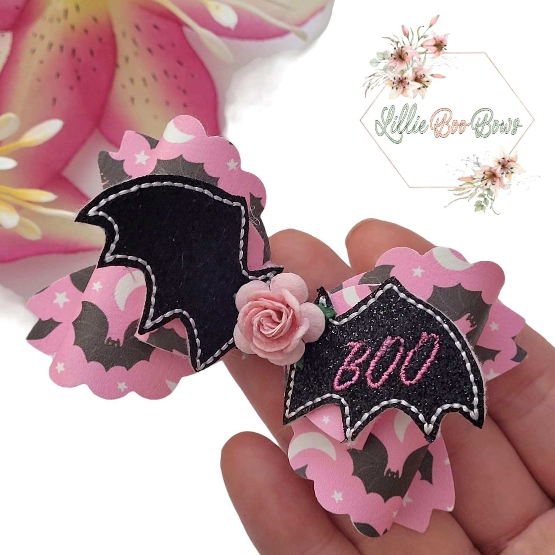 Bow Toppers & Tails- Boo Bat Bow Topper Felties - Eliza Henri