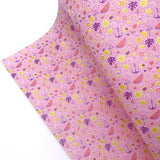 Pink Summer Holidays Premium Faux Leather Fabric Sheets - Eliza Henri