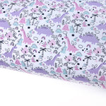 Fairy Dinosaur doodle Lux Premium Canvas Bow Fabrics - Eliza Henri