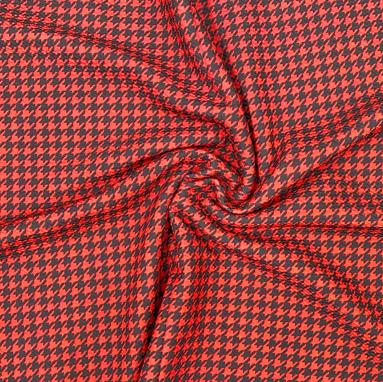 Red/Black Hounds tooth Premium Print Bullet Fabric - Eliza Henri