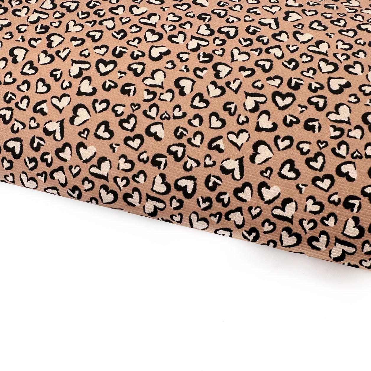 Brown Leopard Hearts Lux Premium Canvas Bow Fabrics - Eliza Henri