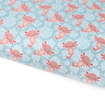 Deep Blue Sea Axolotl Lux Premium Printed Bow Fabric - Eliza Henri