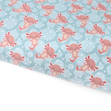 Deep Blue Sea Axolotl Lux Premium Printed Bow Fabric - Eliza Henri
