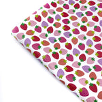 Sweetest Strawberries Premium Faux Leather Fabric Sheets - Eliza Henri